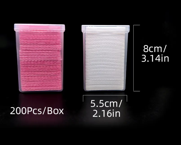 Lash Extension Cleaning Wipes – 200pcs (Non-Woven, Pink)